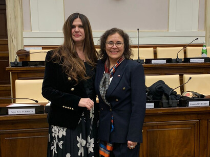 Majlinda Dodaj, Jefa de Misión Embajada de Albania ante la Santa Sede y la Orden de Malta y Patricia Araya Gutiérrez Embajadora  ante la Santa Sede y la Orden de Malta