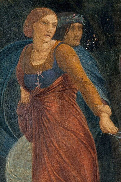 Robert Bateman, Tre donne raccolgono la mandragora, particolare