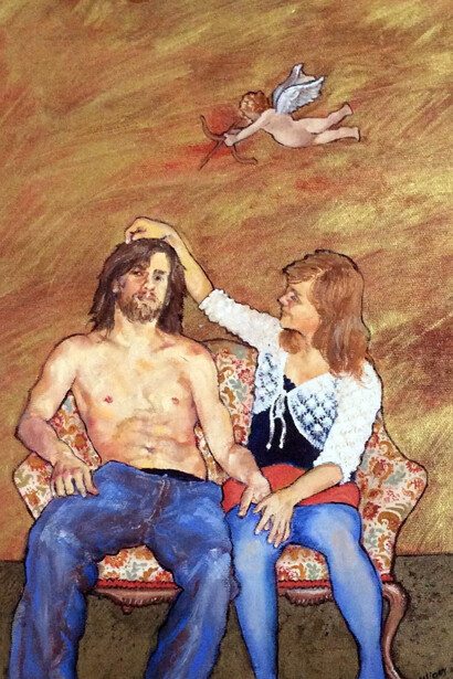 Mira Kliger. Samson and Delilah. Oil on canvas, 40x30 cm