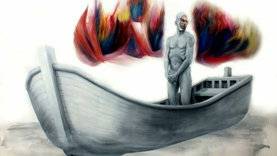 Christophe Avella-Bagur, Face FS145 Dark Water, 2013, 90 9/16 x 118 ⅛ inches, 230 x 300 cm - oil on canvas
