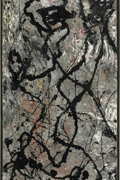 Jackson Pollock. Composition with Black Pouring, 1947, olio e smalto su tela, montata su masonite. The Olnick Spanu Collection © Jackson Pollock, by SIAE 2014
