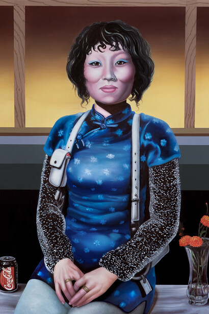 Mulberry Street Sunset (Yuui), 2019, Oil and acrylic on linen, 24x30 inches