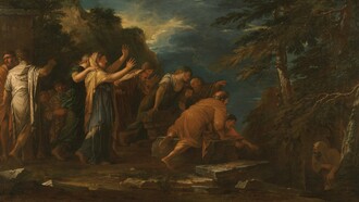 "Pitágoras emergiendo del inframundo", óleo sobre lienzo, Salvator Rosa, 1662