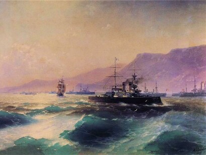 Iván Aivazovski. Cañoneros cerca de Creta