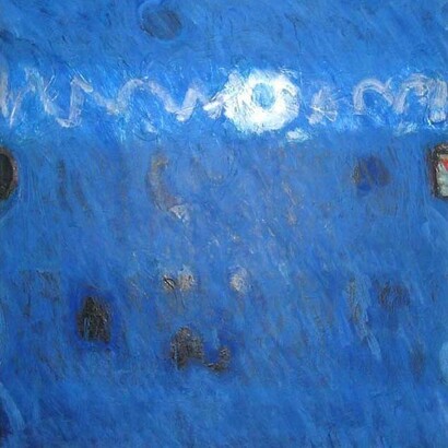 Lawrence Calcagno, BluePainting, 1975, acrylic on canvas, 52" x 48"
