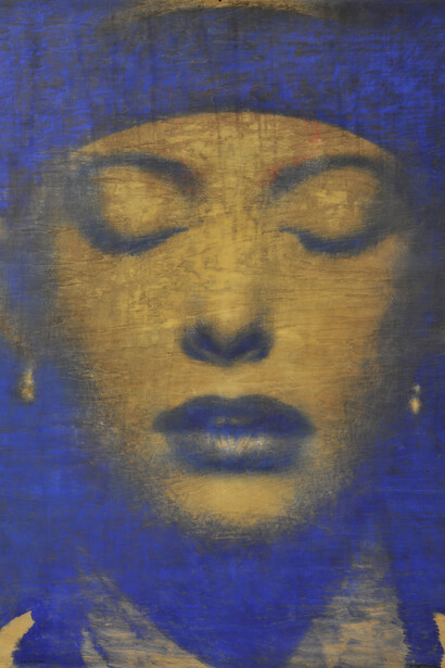 Omar Galliani, Blu oltremare (dettaglio), 2004. Per gentile concessione di CSArt - Comunicazione per l'Arte 