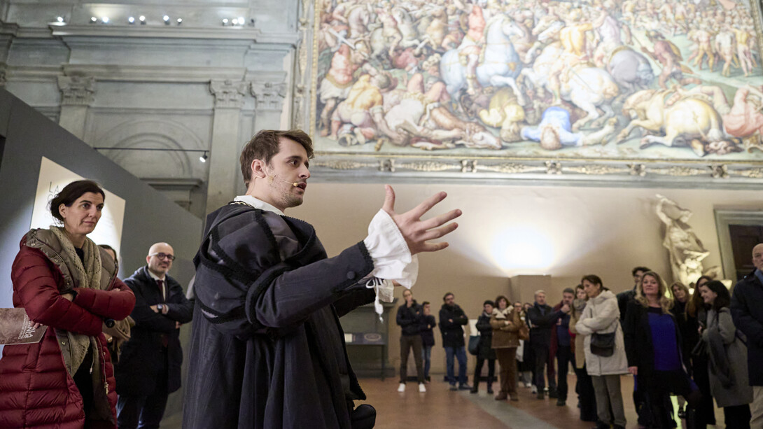 La grande salle. Giorgio Vasari pour Côme 1er de Médicis, vue d'exposition. Avec l'aimable autorisation de la Fondation MUS.E