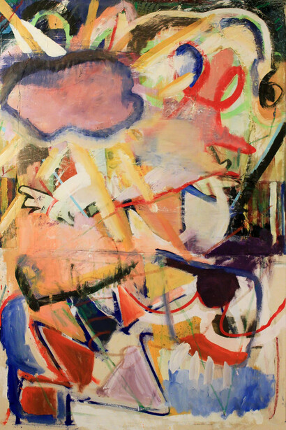 Leonard Johansson, Greasy Kids stuff II, 2015. Acrylic Oil, Fabrics, 100 x 160 cm