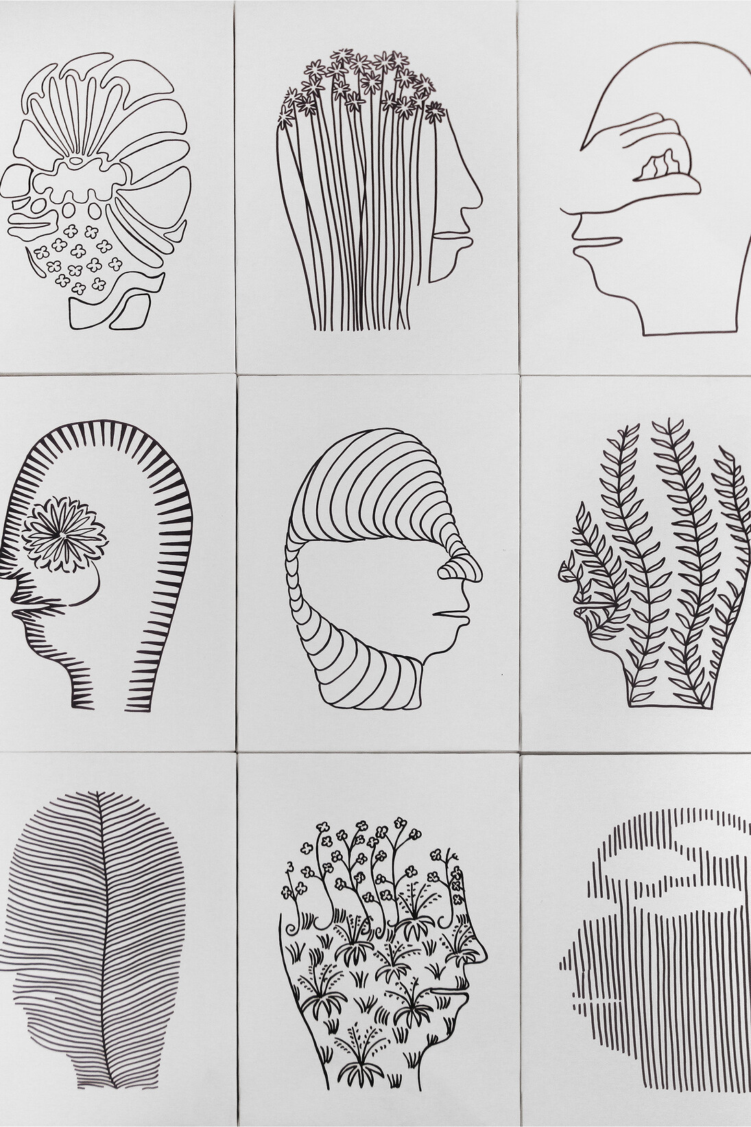 Laura Zeni, composizione Dialoghi dalla serie Coltivare la mente, 2014, acrylic on canvas, 151,5 x 150 cm