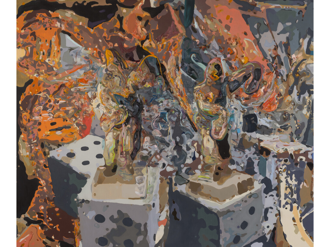 Elliott Hundley, Actor (Orange), 2015, Oil on linen, 203 x 244 cm, 80 x 96 in.
