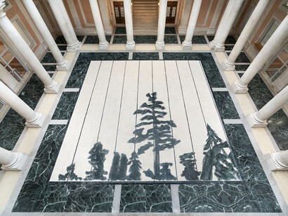 Luc Tuymans, Schwarzheide, 2019, Fantini Mosaici, Milano, Installation View at Palazzo Grassi, 2019