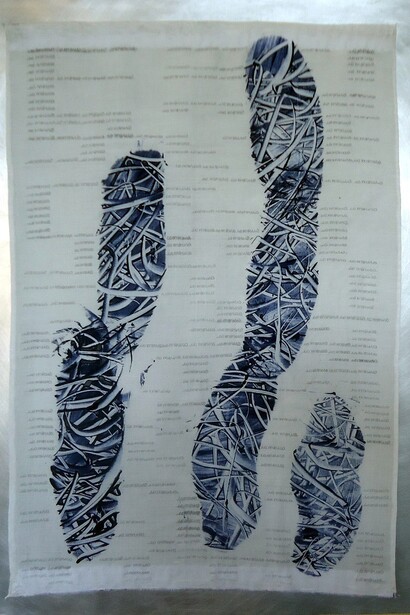 Alejandrina Solares, BalloonHandwritting blue v6 60cm x 90cm