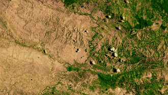 Vista aérea de los efectos de la defosteración en la frontera entre Haití y República Dominicana