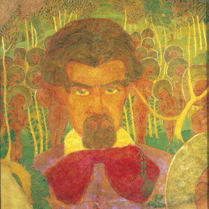 Kazimir Malevič, Studio per affresco. Autoritratto, 1907, Olio su cartone, 69,3 x 70 cm, Museo di Stato Russo, San Pietroburgo