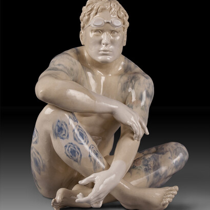 Christyl Boger, Untitled, 2017, Glazed white earthenware and decals. Courtesy of John Burgoon.