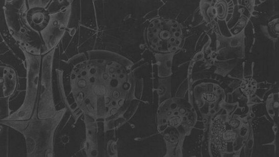 Lee Bontecou, Untitled, 1985, White pencil on black paper, 30.5 x 45.2 cm