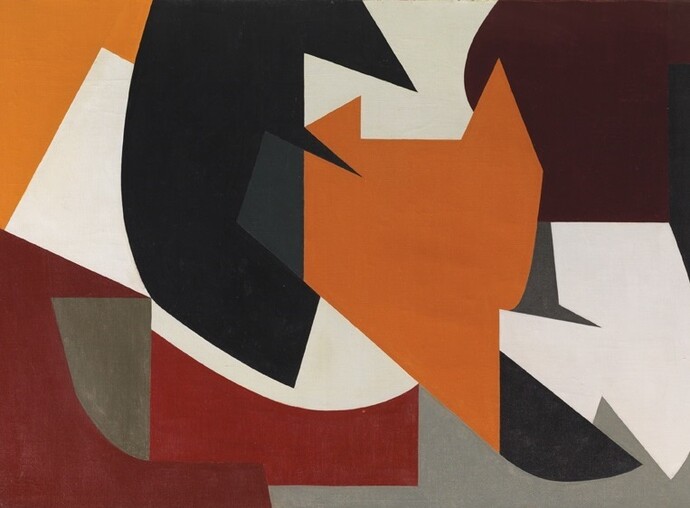 Wifredo Arcay, “Treggub-I”, 1950, Oil on canvas, 65 x 92 cm (25 5/8 x 36 1/4 in)
