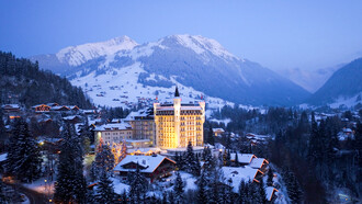 The Gstaad Palace in winter