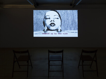 Marvin Gaye Chetwynd, Bat Opera 2, Installation view Massimo De Carlo, Milano 2014, Photo by Roberto Marossi, Courtesy of Massimo De Carlo, Milano/London
