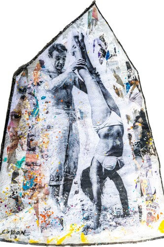 Andrew Cotton, Dr. No, 2022, 106x76 in, Mixed Media on Canvas 