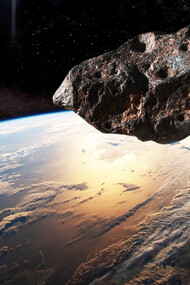 Meteorito orbitando la Tierra