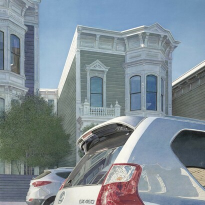 Stephan Hoffpauir, Bay windows, oak street, 2025. Courtesy of Andra Norris Art Gallery