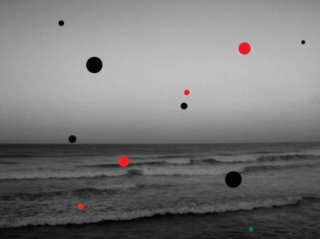 Shen Wei, Sea, 2014, Acrylic on archival pigment print, 24 x 30 in