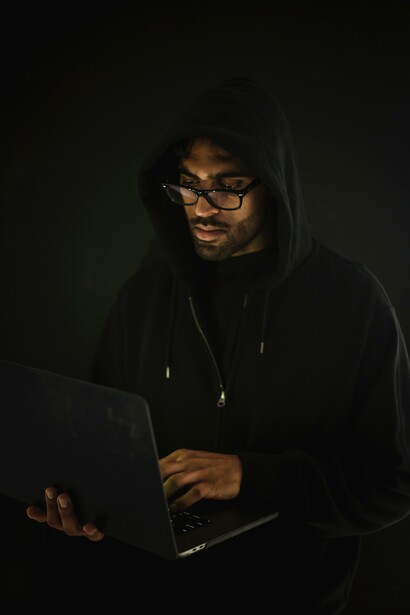 Man working on his laptop