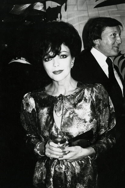 Andy Warhol, Joan Collins at nightclub, 1980. Courtesy of Hedges Projects