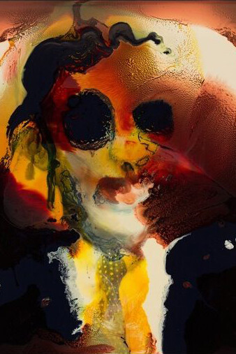 Keith Tyson, Unnatural Portrait, dettaglio, 2015, Mixed media on aluminium, 57.8 x 47.8 cm