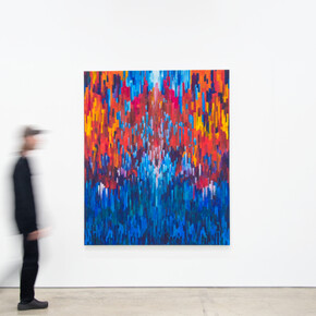 Yassi Mazandi, Dive, 2023, mixed media on canvas, 72x60 inches. Courtesy of the artist and Make Room, LA