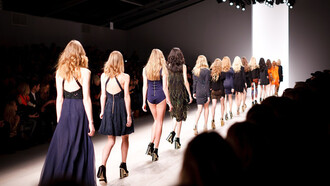 Final catwalk on fashion show