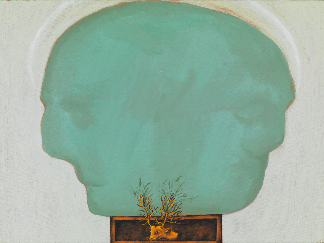 Enzo Cucchi: Senza titolo, oil on canvas, 2013, 30 x 40 cm
