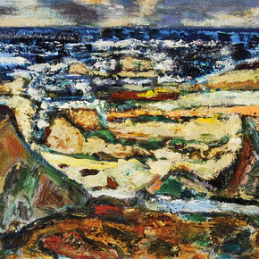 Bernard Chaet, Bass rocks spread (detail), 1998. Courtesy of LewAllen Galleries