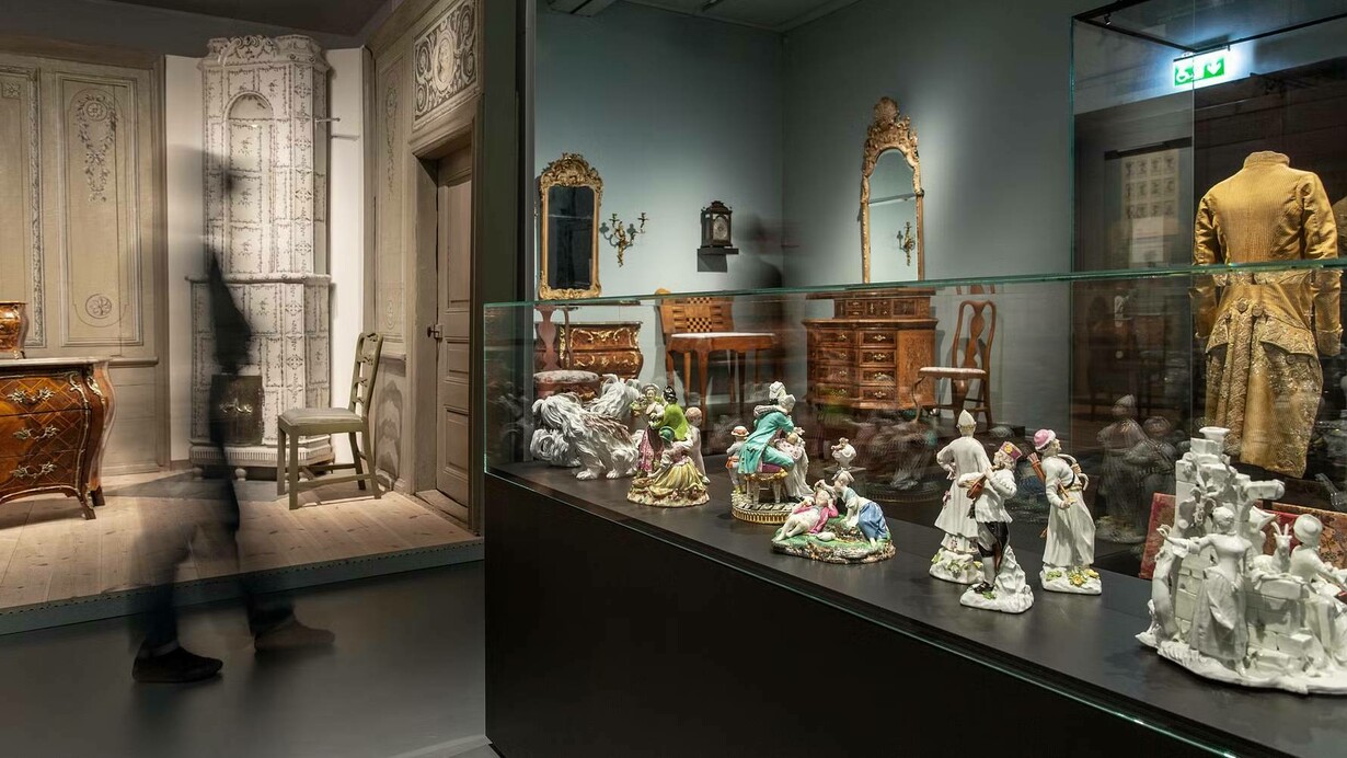 18th-century design and craft, exhibition view. Courtesy of Röhsska Museum