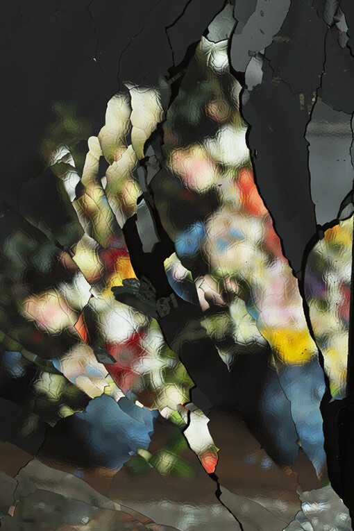 Ori Gersht, On Reflection, Material 06, 2014, Archival inkjet print mounted on aluminium, 150 x 120 cm
Edition of 6