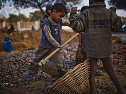 Children in Latin America are mining minerals, children in sub-Saharan Africa are growing cocoa beans and children in Asia are stitching clothes