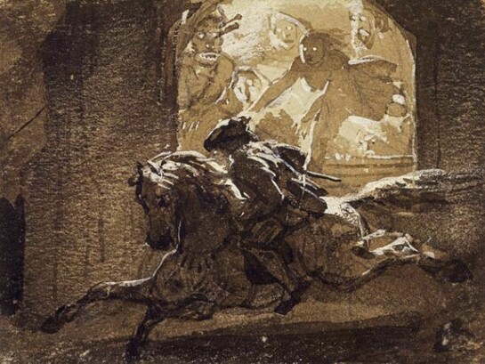 Henry Fuseli, Three Weird Sisters from Macbeth, 1785, Mezzotint on paper 457 mm × 558 mm, © British Museum