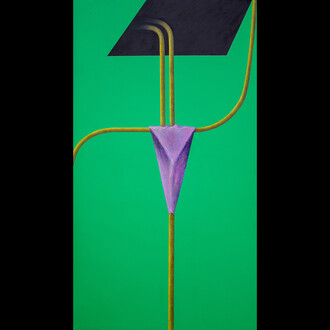 Iacopo Pesenti, Enigma, tecnica mista su tela, 90x50 cm, 2019