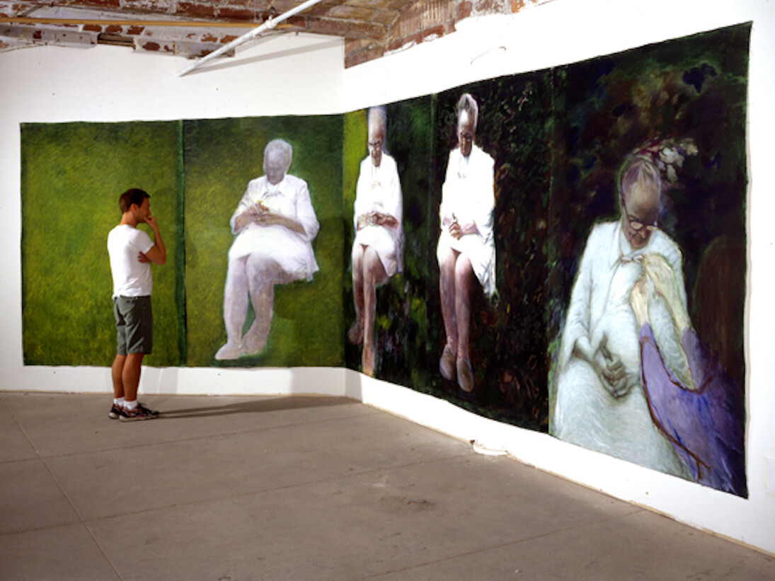 May Stevens, Alice in the Garden, 1988-89. (c) May Stevens; Courtesy of the artist and Ryan Lee, New York