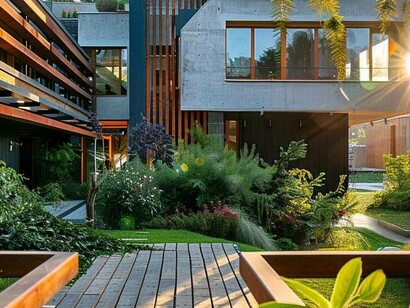 Fusione di futurismo e architettura organica: immagine generata da Midjourney