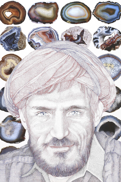 Faiza Butt, Erosion 8, 2014, Ink-jet print and ink drawing on archival cotton paper, 42 x 29.7 cm (16 ½ x 11 ¾ in)