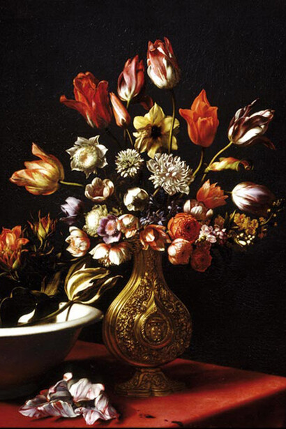 Carlo Dolci, Vaso di fiori, olio su tela, Firenze, Galleria degli Uffizi