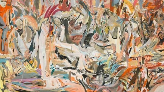 Untitled (Banquet), 2012, Oil on linen, 109 x 171 inches  (276.9 x 434.3 cm), Photo by Rob McKeever © Cecily Brown. Courtesy Gagosian Gallery