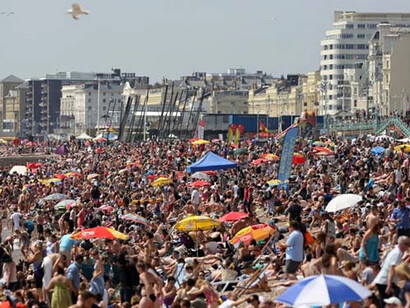People flooded the beaches of Brighton