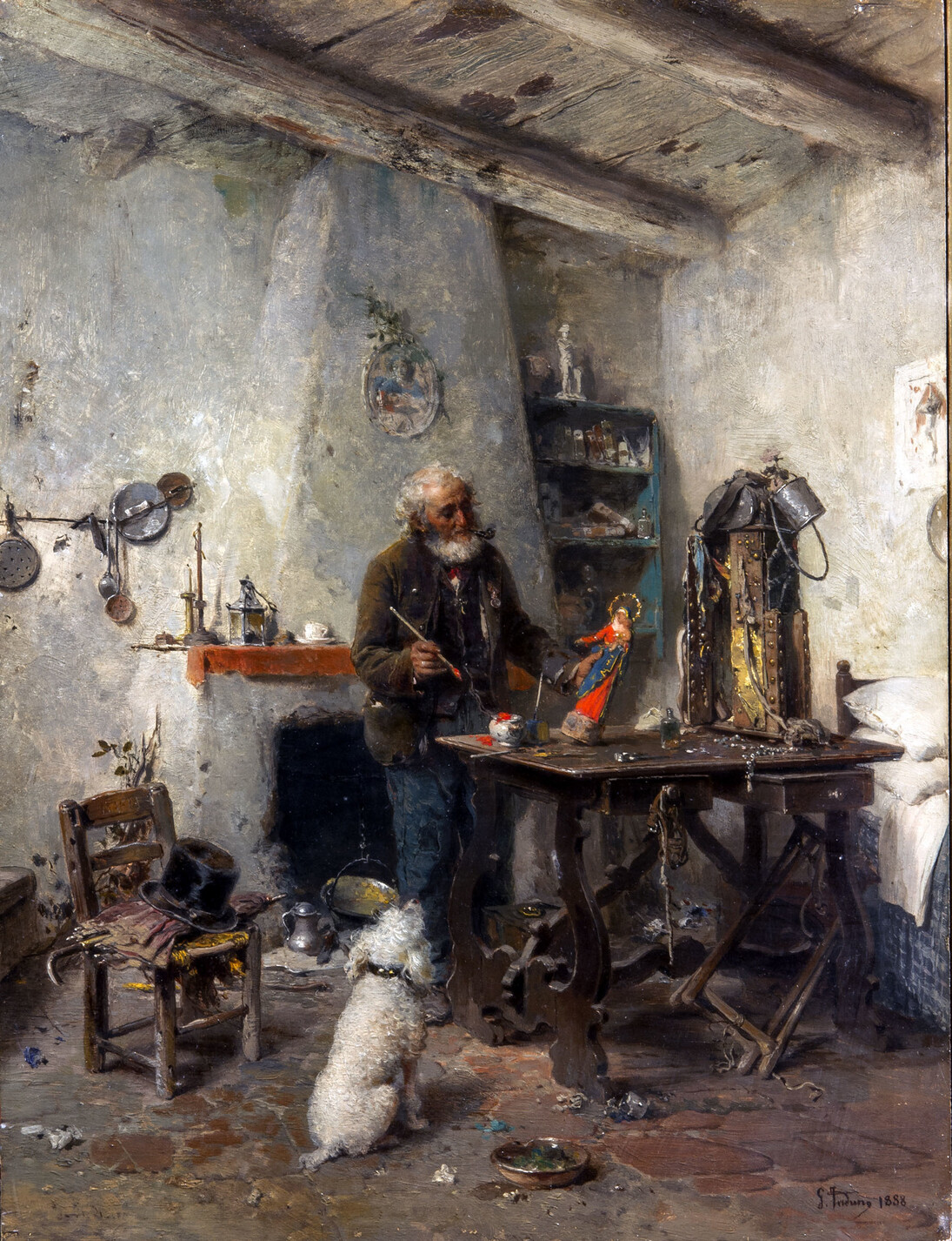Gerolamo Induno, Il figurinaio, olio su tela, 47 x 36 cm