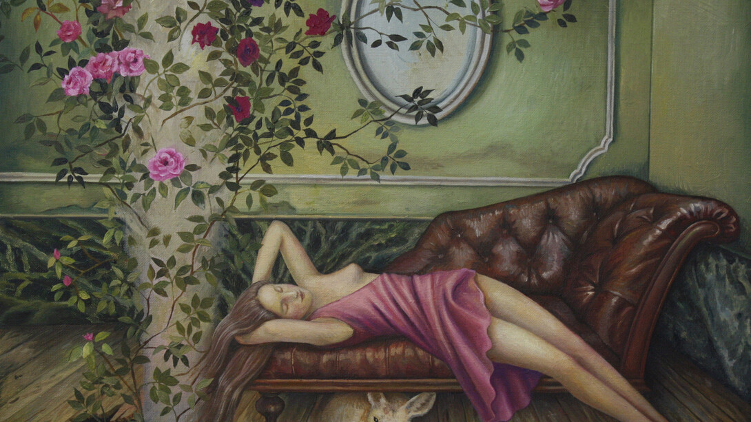 Ilaria Del Monte, La chioma d'Islanda, 2017, olio su tela, 30x35 cm. Courtesy of Antonio Colombo Arte Contemporanea