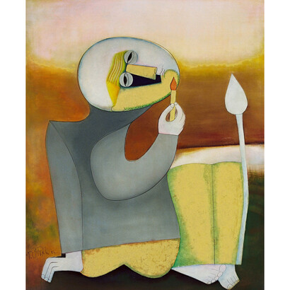 Thanh Chuong, Self Portrait, 2007, Lacquer painting, 120 x 100 cm (47 1/4 x 39 3/8 in)