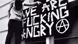 Kepa Garraza (2013), Riot 1, Black Pastel on paper, 140 x 150 cm