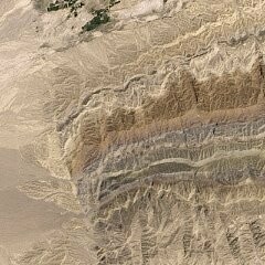 Imagen satelital de la falla de Piqiang, en China